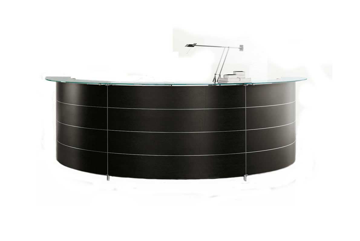 Semi-Circular Glass Top Reception Desk